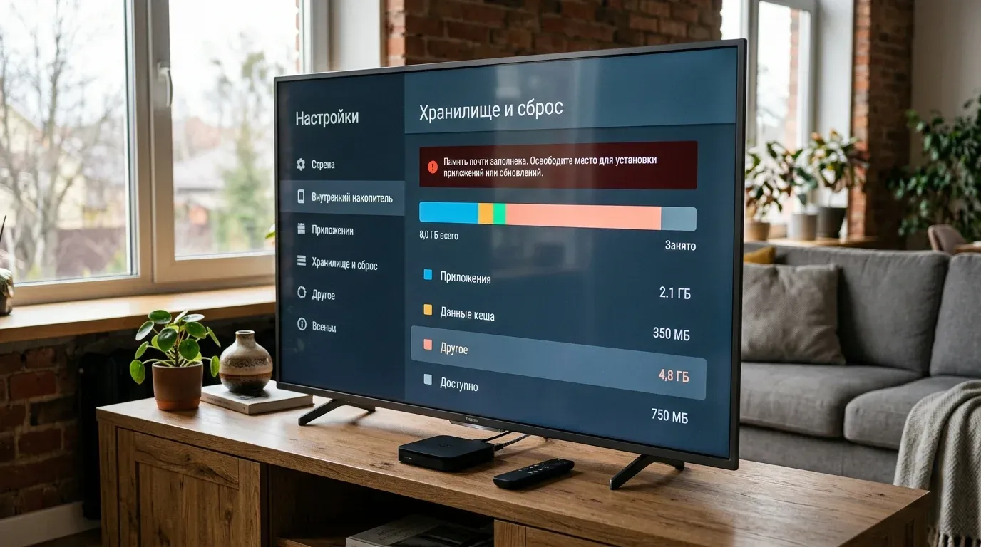 Как очистить раздел «Другое» и кэш на Android TV