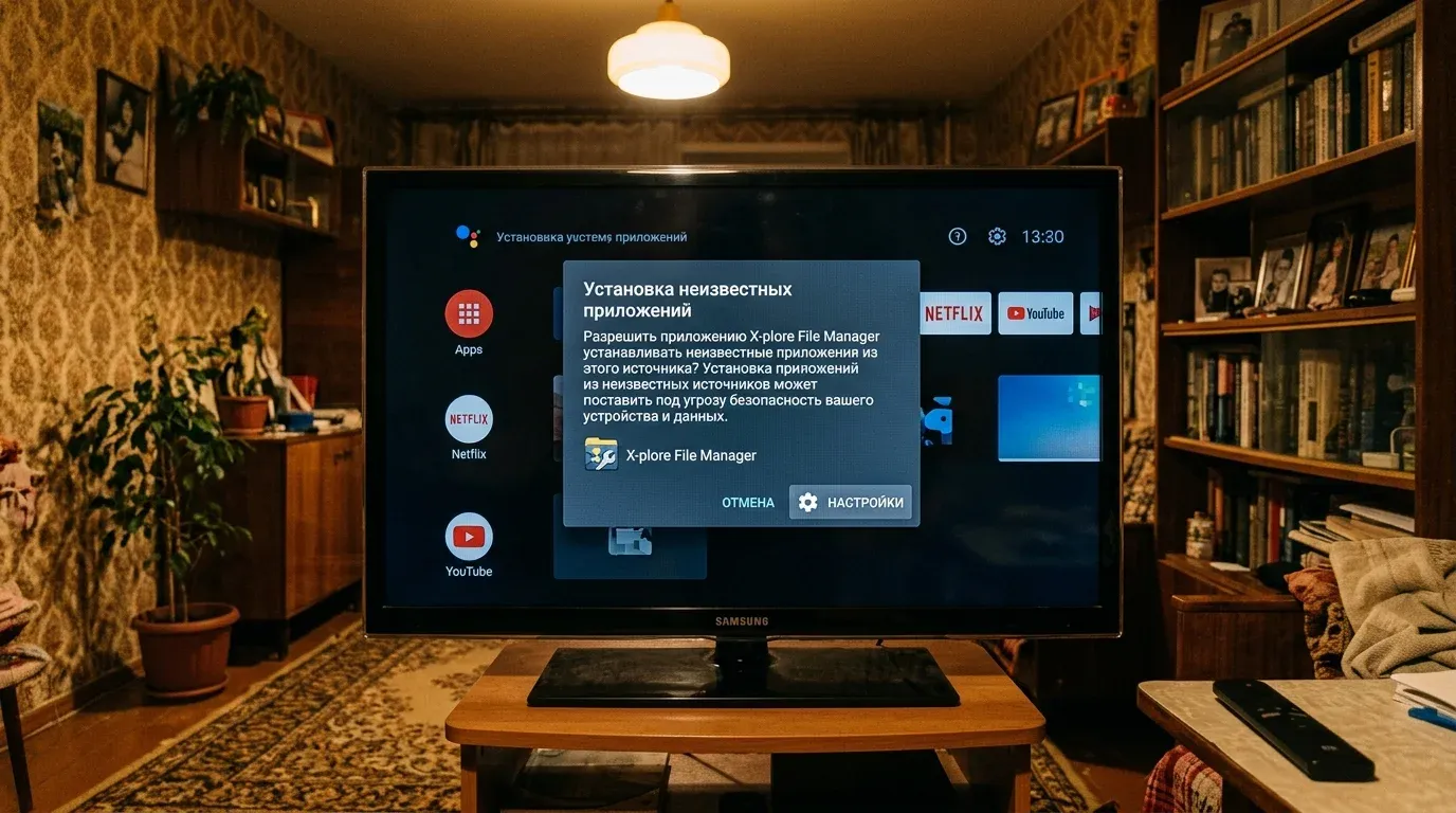 Разрешение установки неизвестных приложений в Android TV