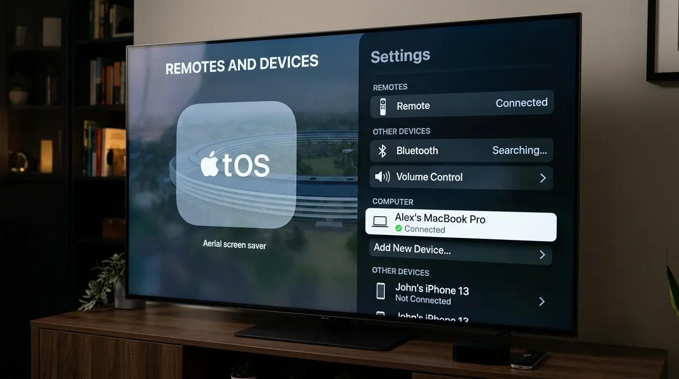 Раздел настроек Remotes and Devices в операционной системе tvOS на Apple TV