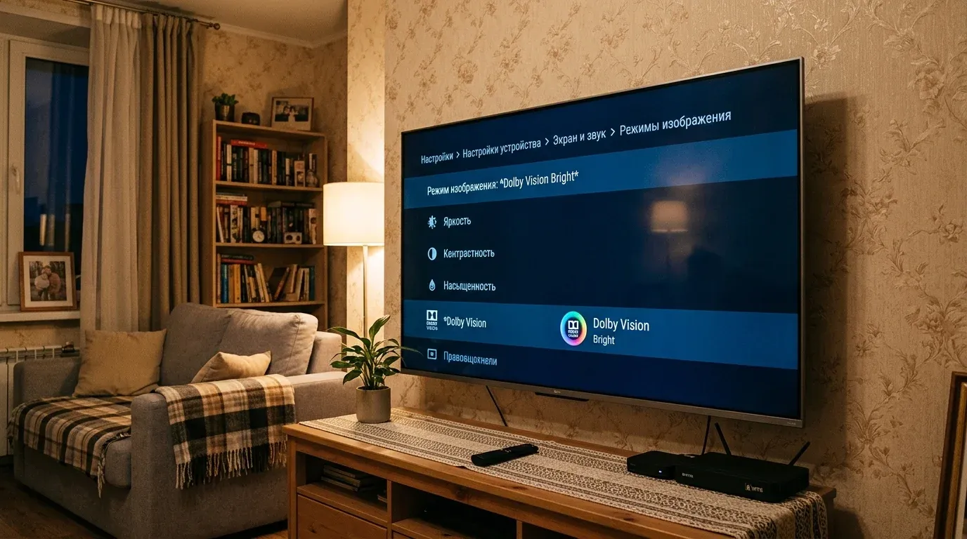 Экран настроек Dolby Vision на приставке Dune HD Homatics