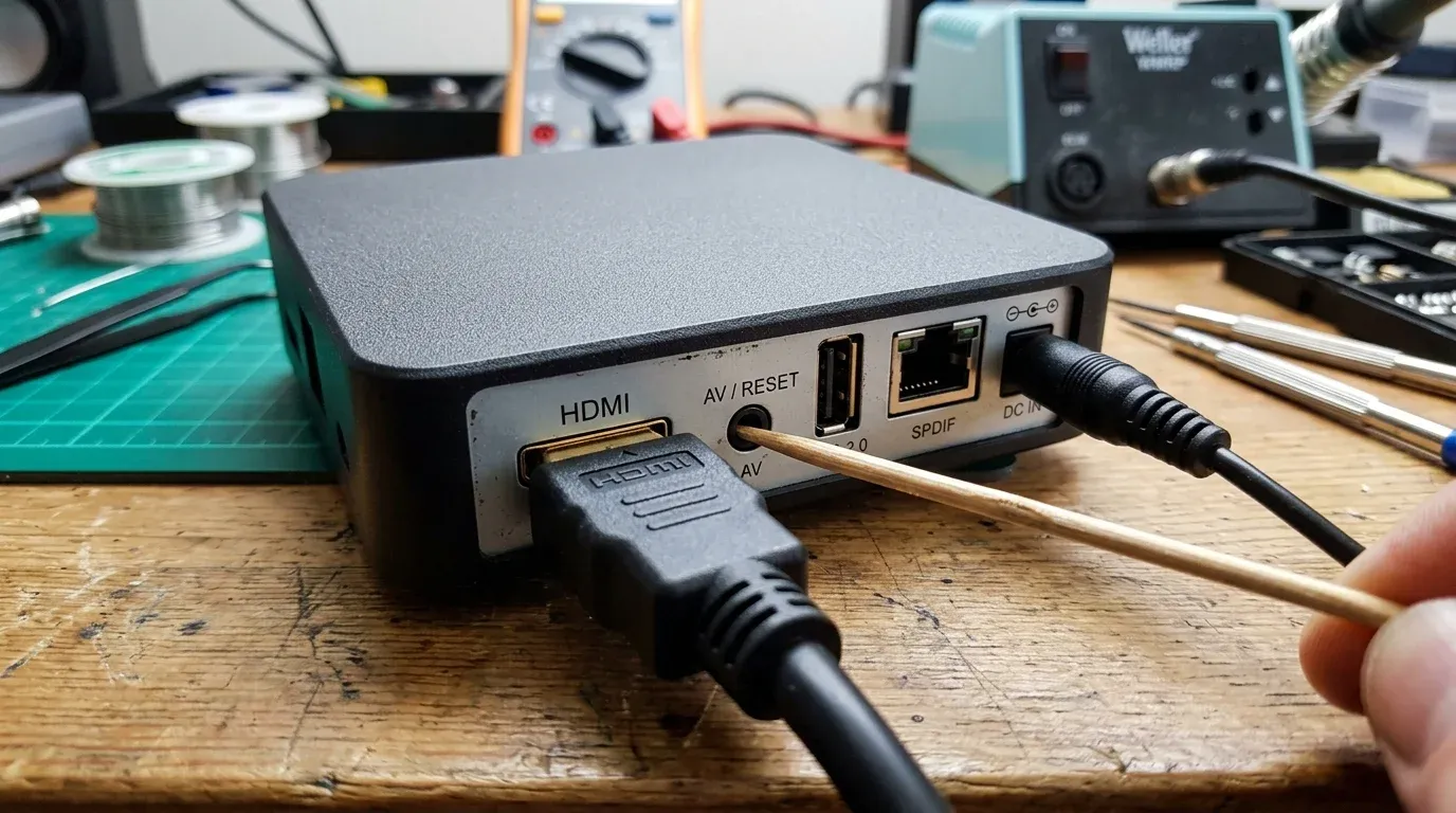 Первый запуск EmuELEC: кнопка Reset, BIOS и папки ROMs