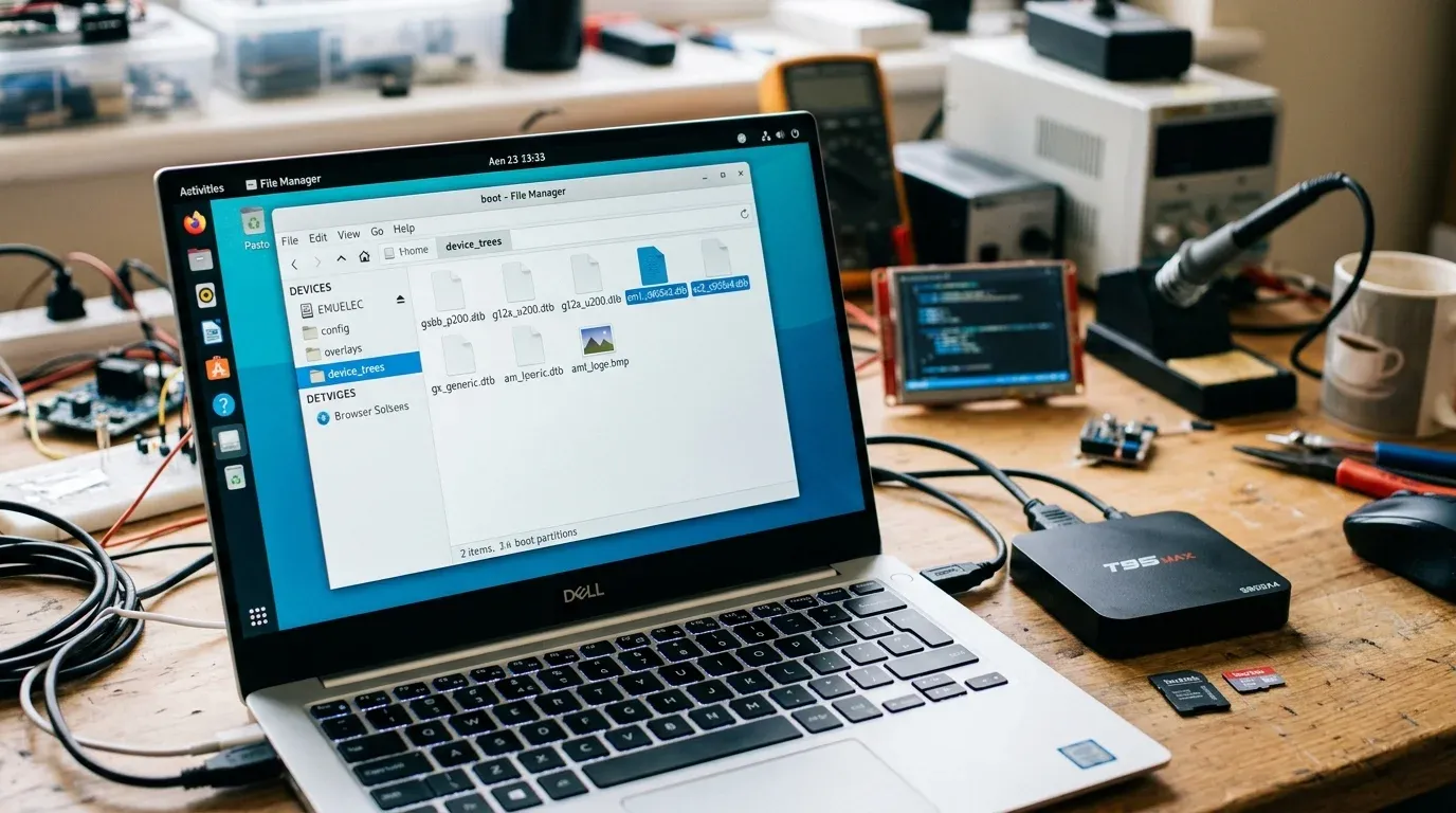 Раздел boot карты памяти со списком файлов device tree под процессоры Amlogic