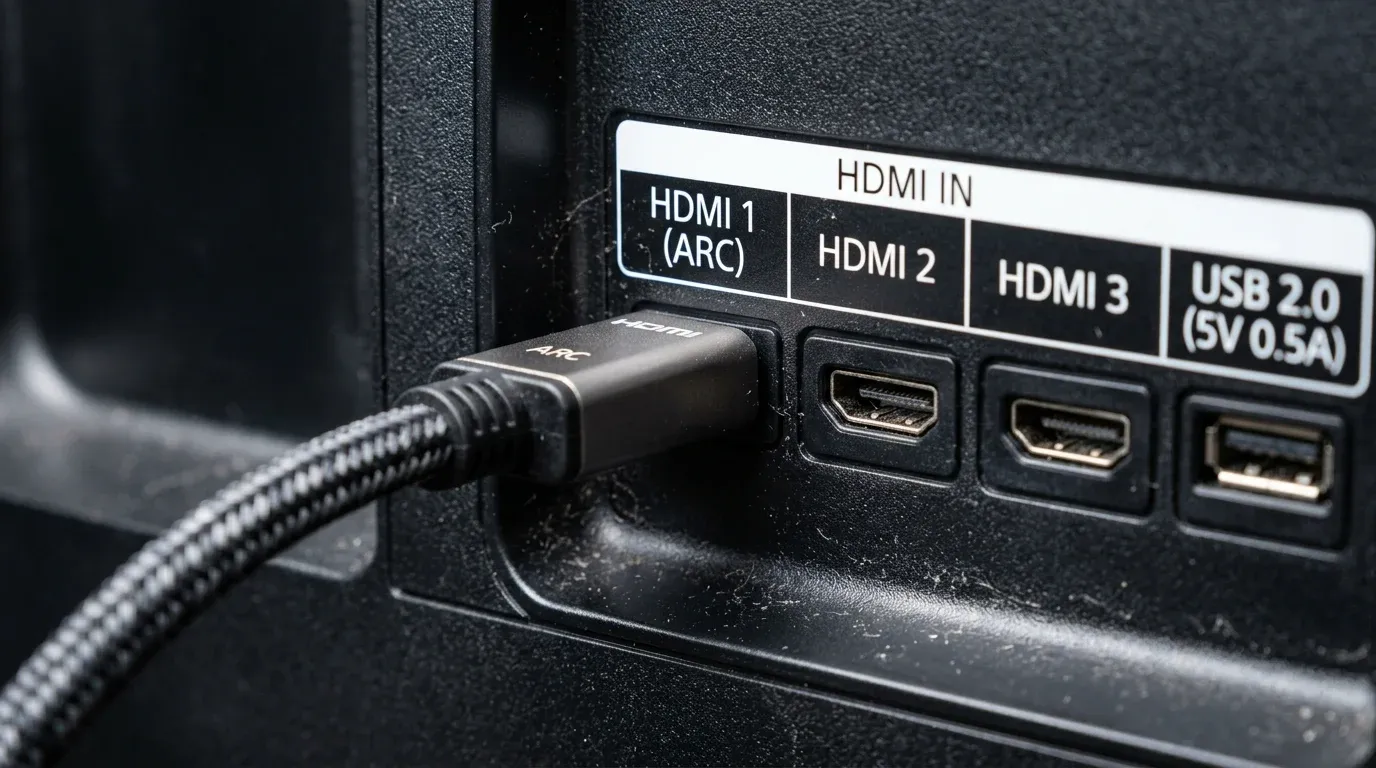 Кабель HDMI подключен в порт телевизора HDMI 1 ARC
