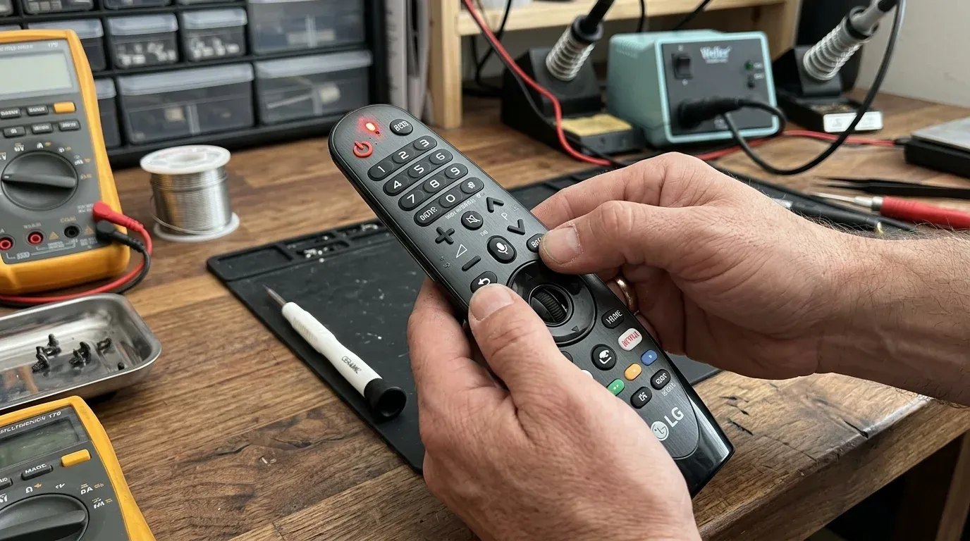 Процедура сброса Bluetooth-сопряжения пульта LG Magic Remote одновременным зажатием клавиш Back и Home