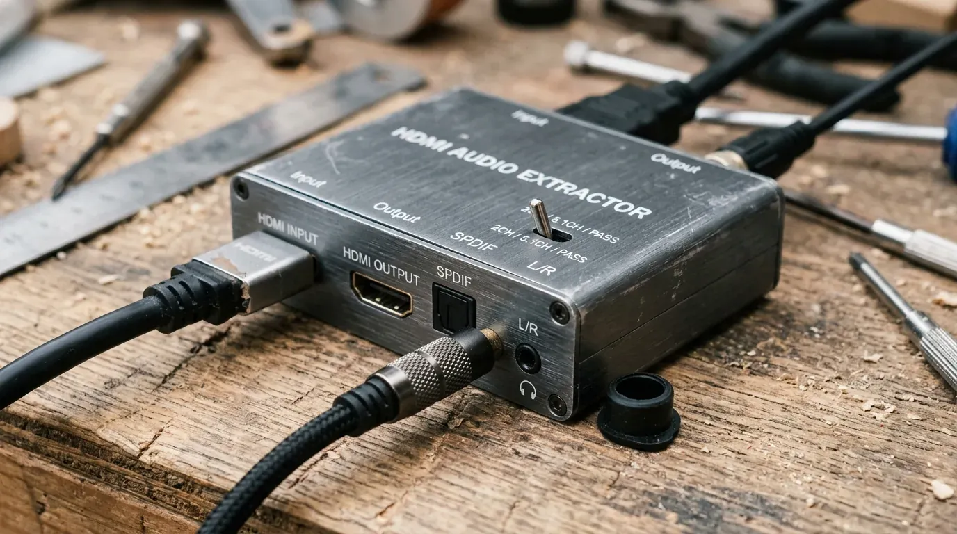 Аппаратный сплиттер HDMI Audio Extractor с разъемами SPDIF, 3.5 мм и переключателем аудиорежимов