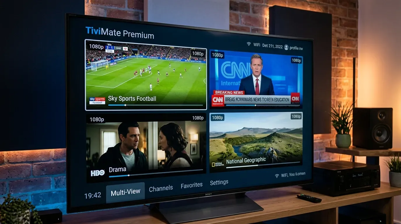Сетка телепередач EPG и режим Мультискрин в TiviMate Premium