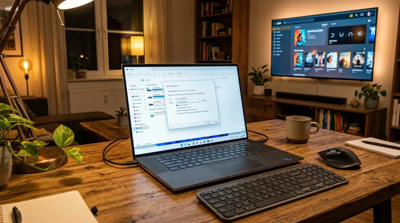 Диалоговое окно подключения сетевого диска в проводнике Windows 11
